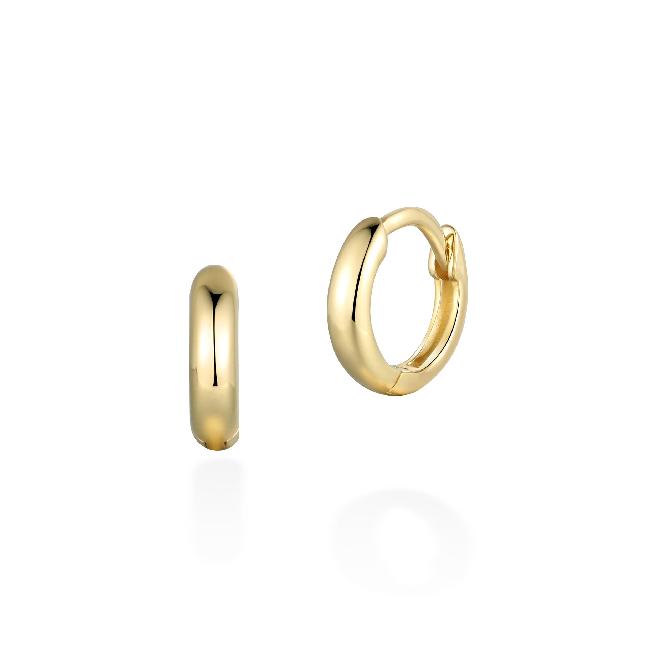 7mm curved plain gold hoops
